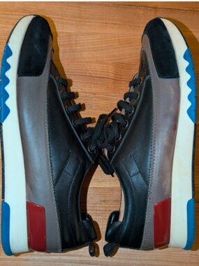Hermès Rapid Leather Sneakers Multi-Color Black Grey Red Blue - Size 44 (US 11)